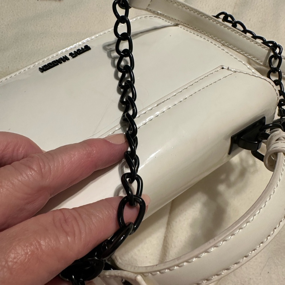 Madden Girl White Mini Bag with Black Accents - Picture 4 of 7